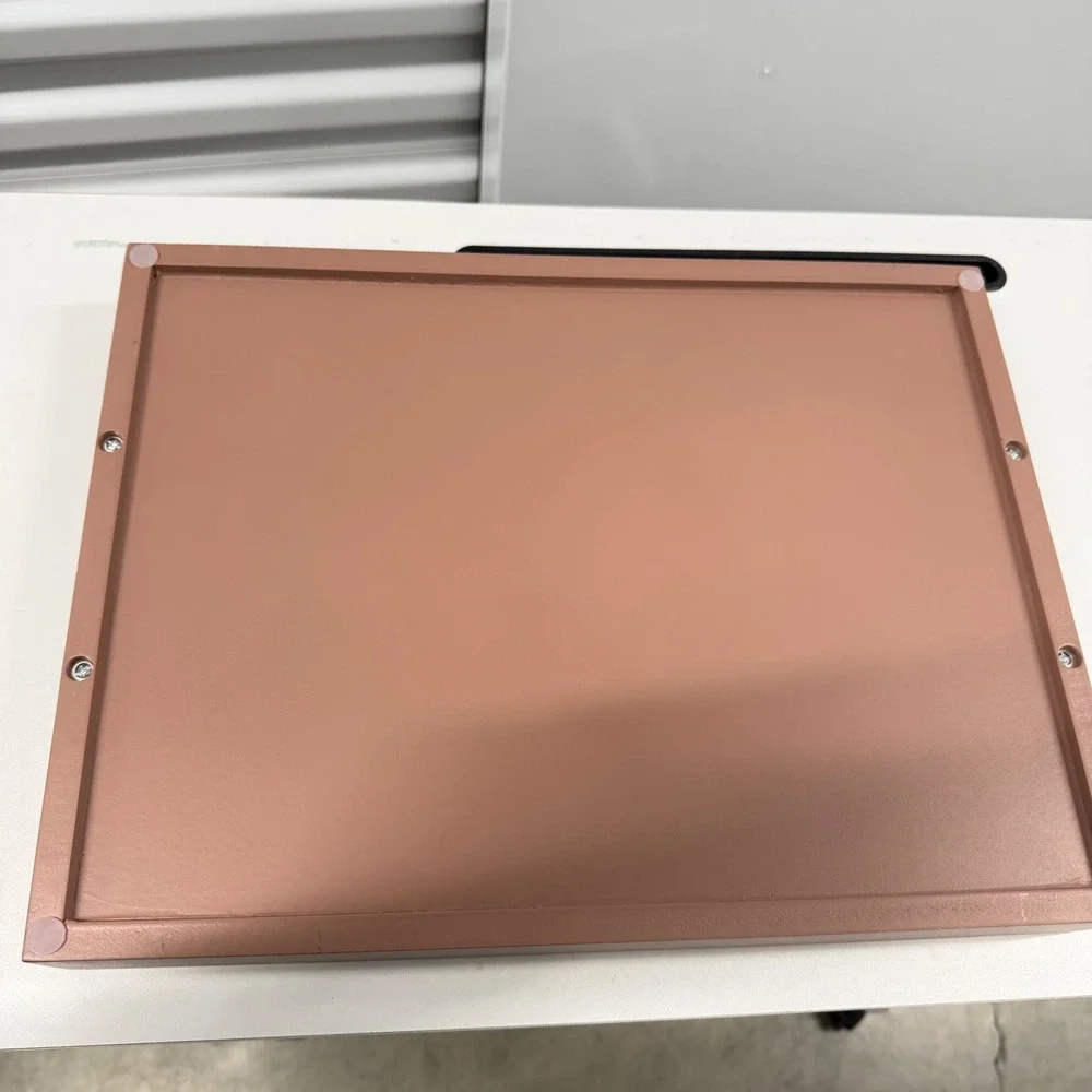 Modern Mauve Pink Decorative Serving Tray with Gold Handles 16x12 Rectangle